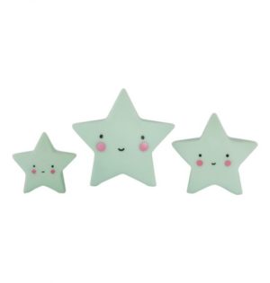 Minis set of 3 Decorative Mint Stars by A Little Lovely Company
