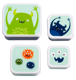 A little lovely company Set of 4 Food Snack Box Monsters