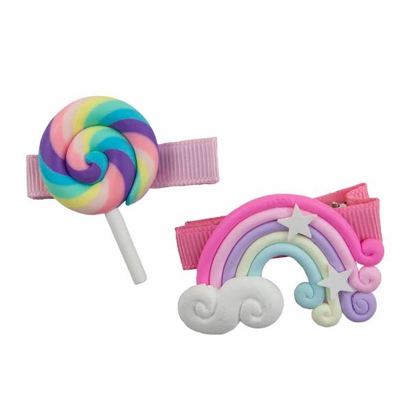 Hair clip Rainbow - lollipop by Great Pretenders