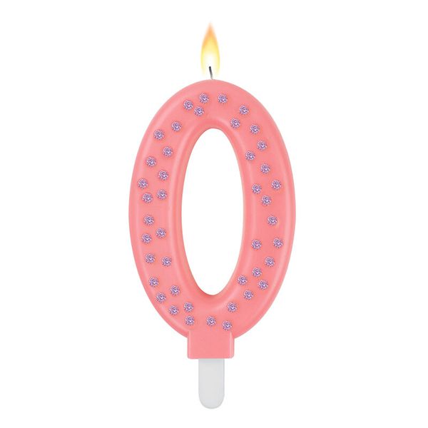 Maxi Cake Candle Pink Number 0 by Legami