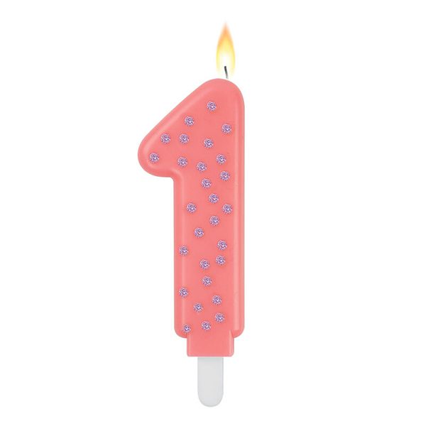 Maxi Cake Candle Pink Number 1 by Legami