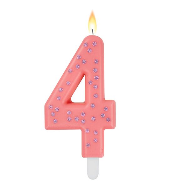 Maxi Cake Candle Pink Number 4 by Legami