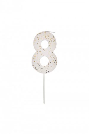 Meri Meri Candle No 8 White