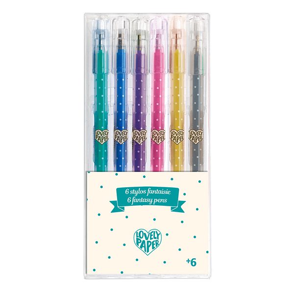 Pen Gel glitter 6pcs by Djeco