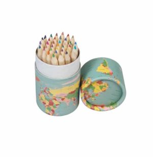 Set Of 36 World Map Colouring Pencils