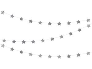 Silver Stars Sewn Garland