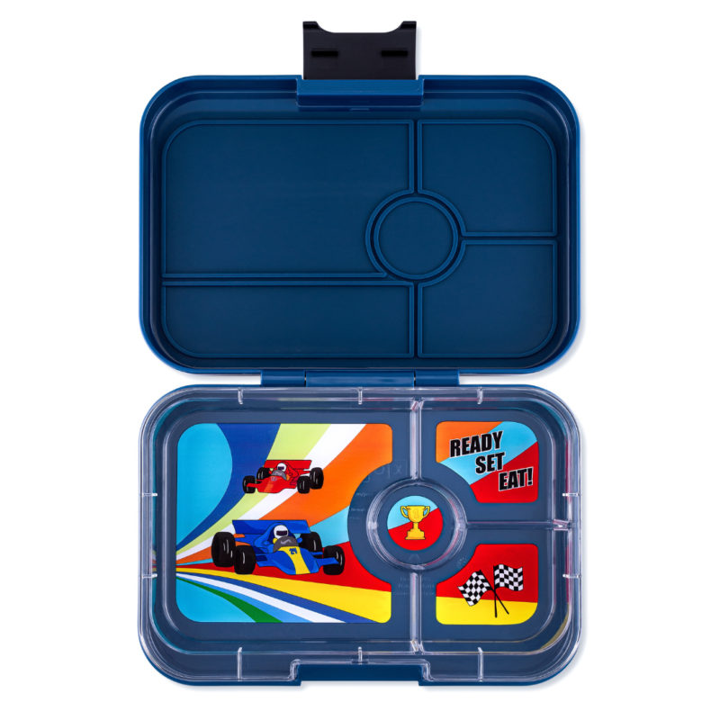 Yumbox Tapas XL 4 Sections Monte Carlo Blue / Cars race tray