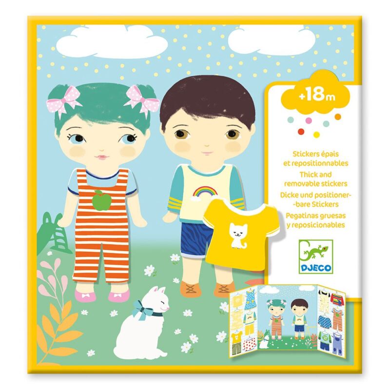triptych with self-adhesive stickers I learn and dress by Djeco