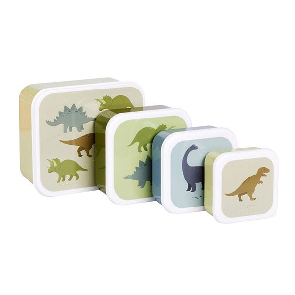 A Little Lovely Company Set of 4 Lunch & Snack Box Dinosaurs - Image 3