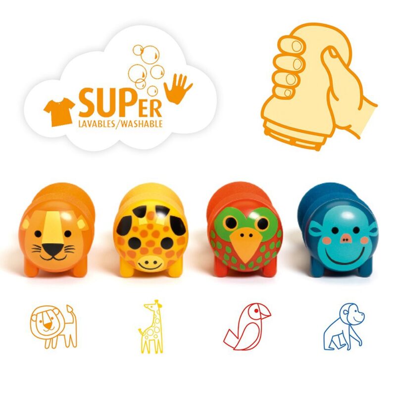 Djeco Stamp Set Jungle Animals - Image 2