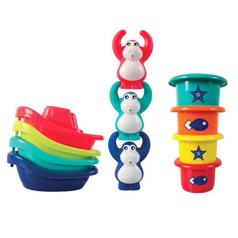 Ludi Bath toy set Boats, Monkeys, Cups 11 pcs.