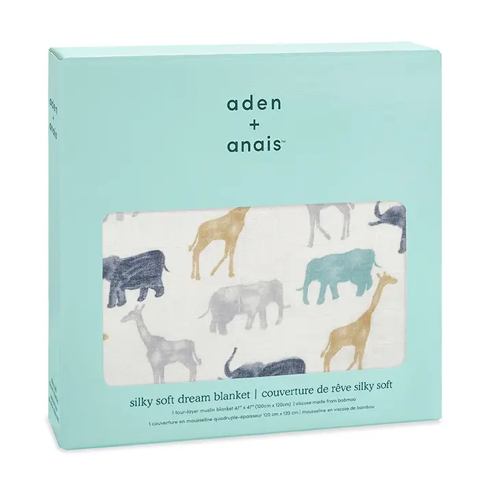 Aden & Anais Expedition Elephants Silky Soft Dream Blanket