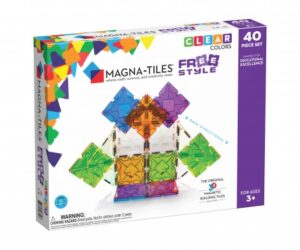Magna-Tiles Free Style Clear Colors 40 Piece Set