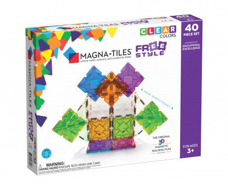 Magna-Tiles Free Style Clear Colors 40 Piece Set