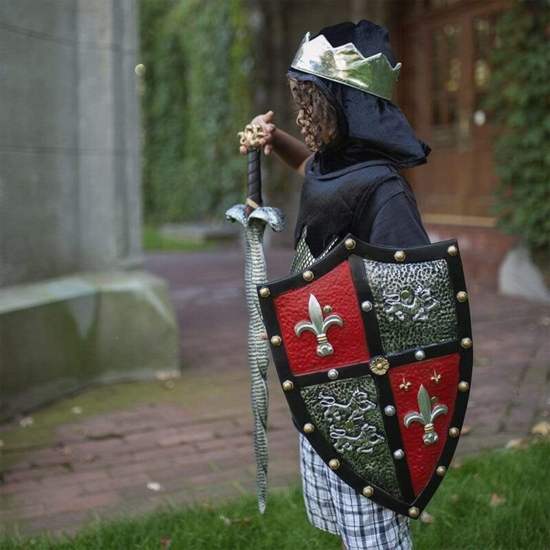 Great Pretenders Leather Effect Knight Shield Red-Silver - Image 2