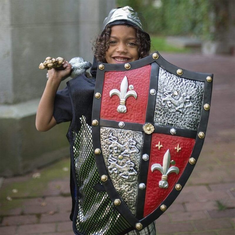 Great Pretenders Leather Effect Knight Shield Red-Silver - Image 3