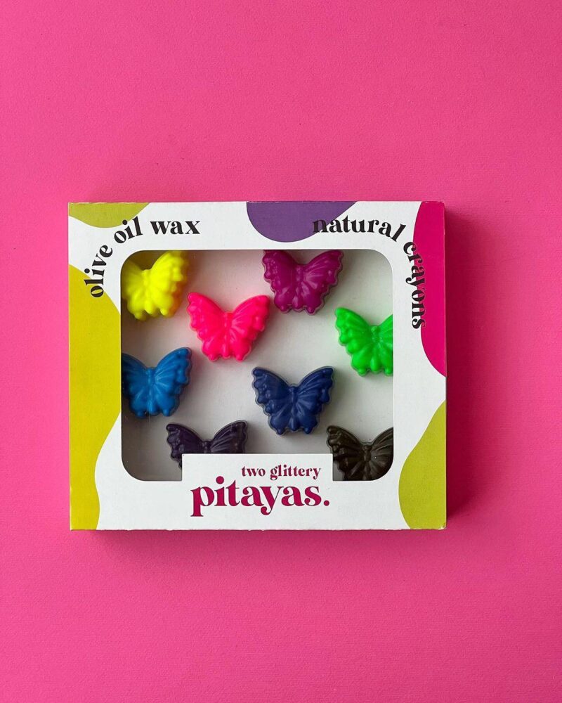 Two Glittery Pitayas Natural Crayons Palette Butterfly
