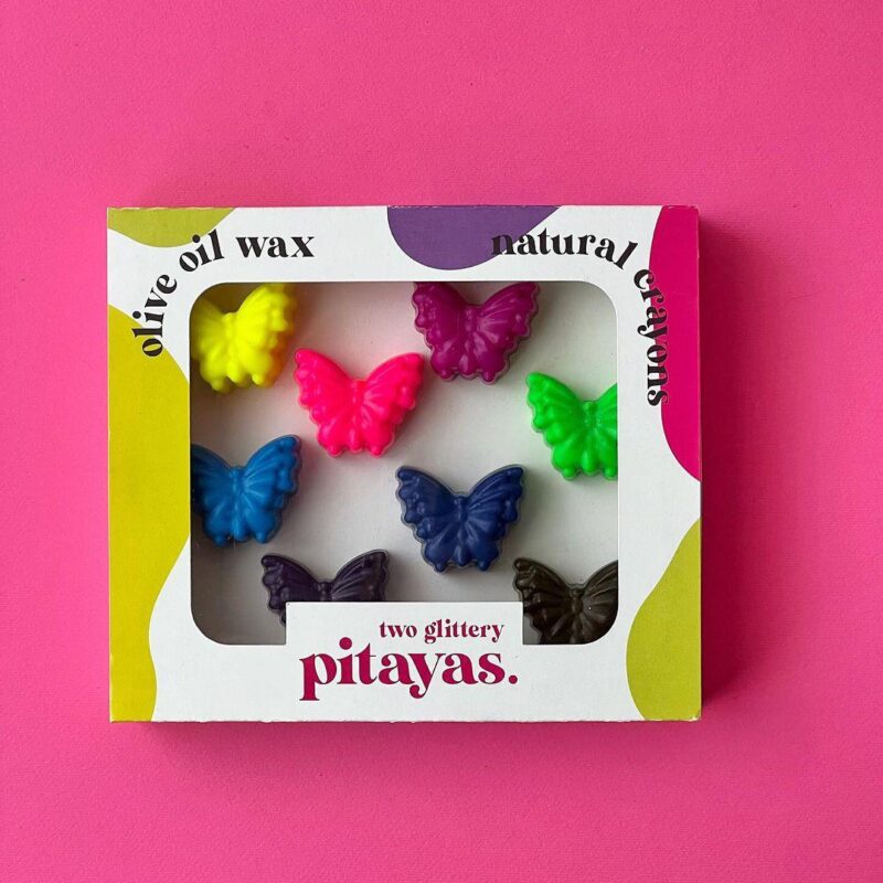 Two Glittery Pitayas Natural Crayons Palette Butterfly