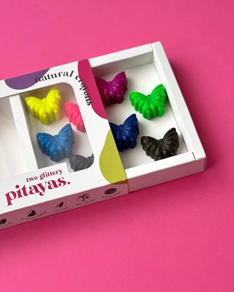 Two Glittery Pitayas Natural Crayons Palette Butterfly - Image 3