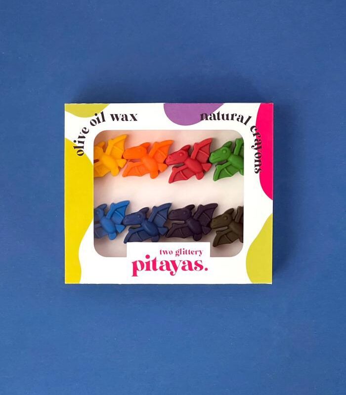 Two Glittery Pitayas Natural Crayons Palette Dragons