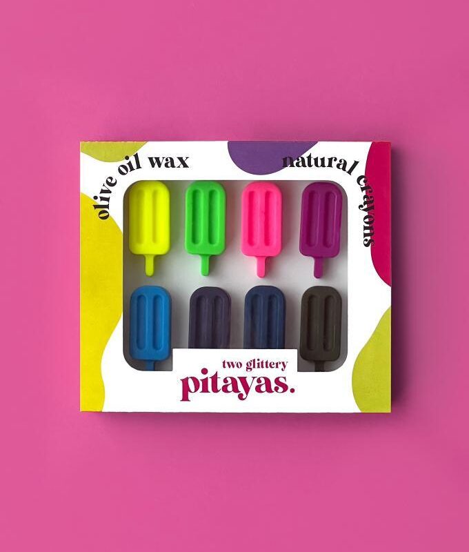 Two Glittery Pitayas Natural Crayons Palette Ice Cream