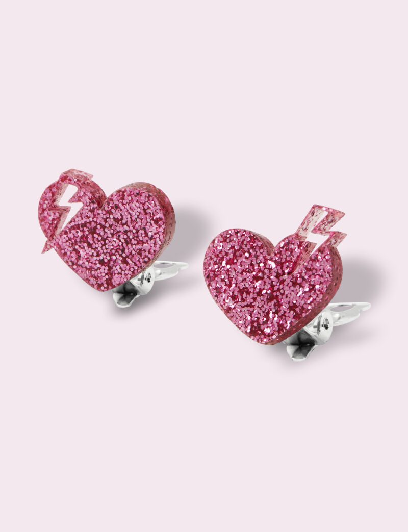 Mini Cools Heart Lightning Earrings