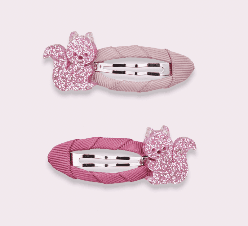 Mini Cools Glitter Squirrel Hair Clips