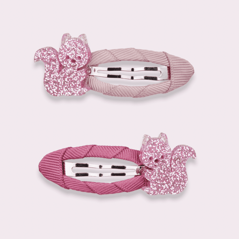 Mini Cools Glitter Squirrel Hair Clips