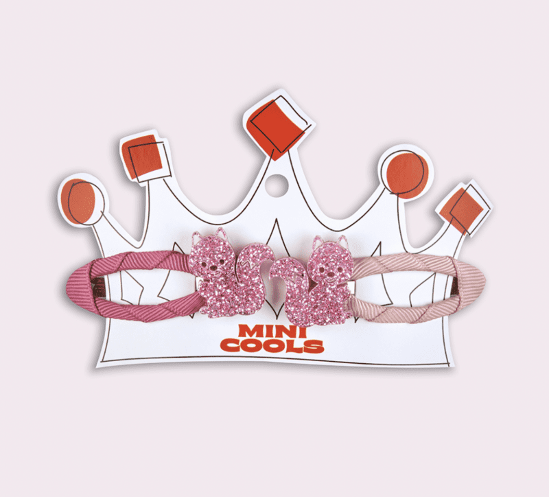 Mini Cools Glitter Squirrel Hair Clips - Image 2