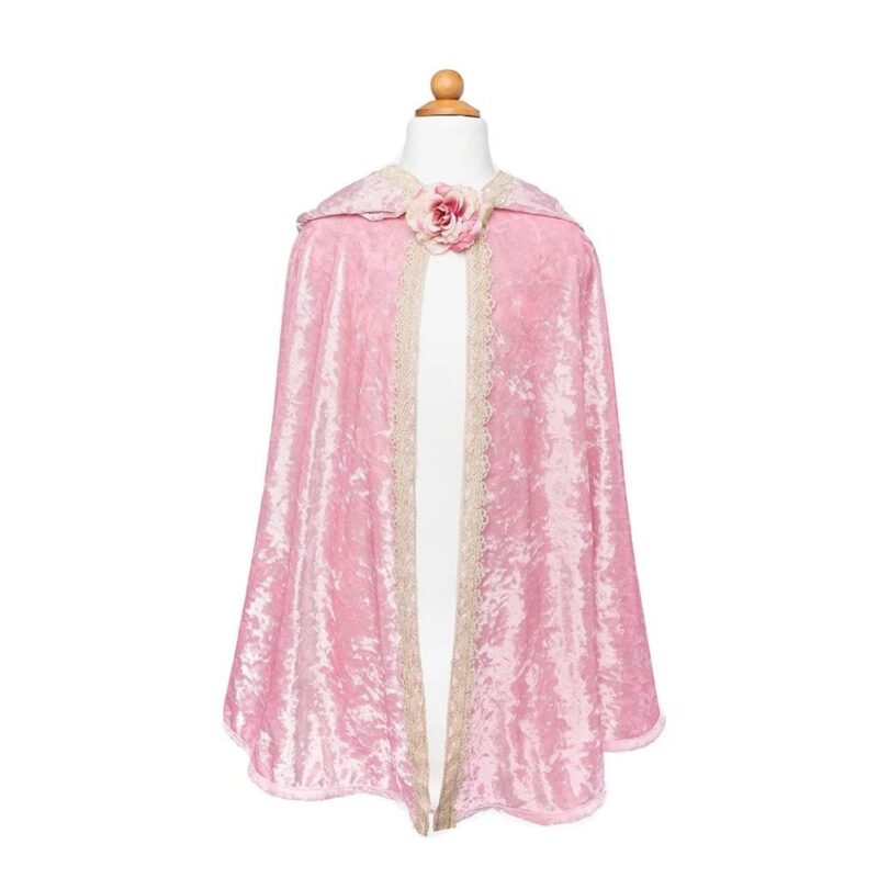Great Pretenders Pink Velor Cape With Rose Princess 6-8 Years