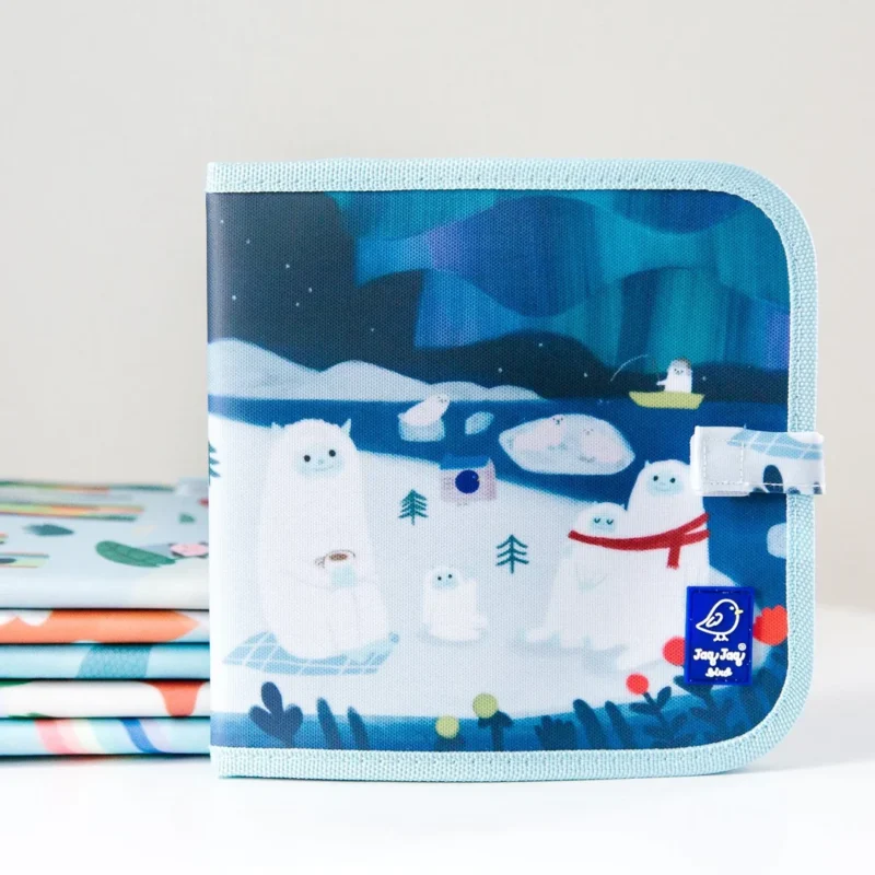 Jaq Jaq Yeti + Aurora Borealis Dry Erase Reusable Activity Book