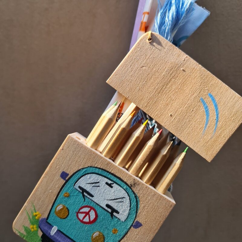 VW Wooden Crayons Handmade Easter Candle - Image 2