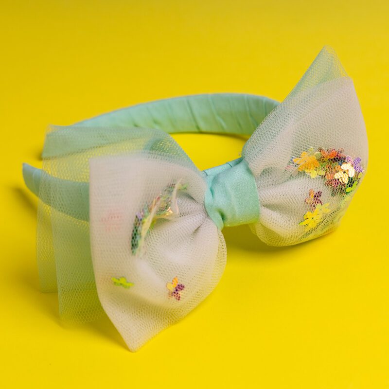 Two Glittery Pitayas Headband Mint Flowers