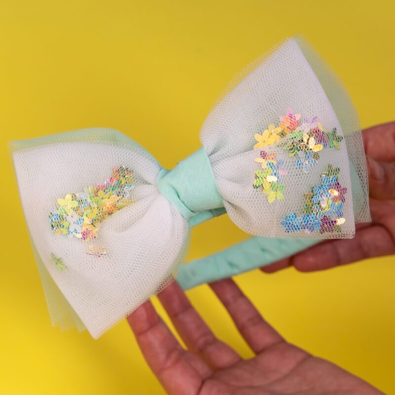 Two Glittery Pitayas Headband Mint Flowers - Image 3