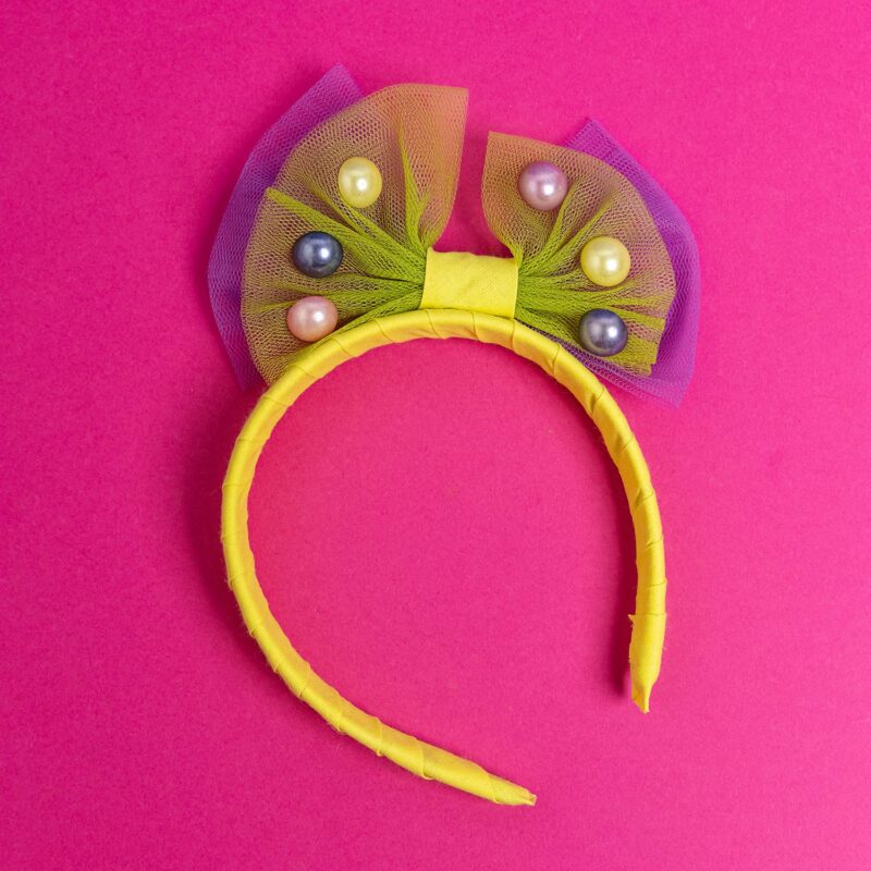 Two Glittery Pitayas Headband Yellow Bubble