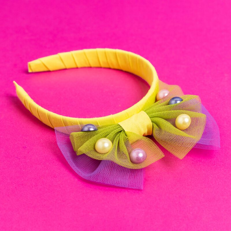 Two Glittery Pitayas Headband Yellow Bubble - Image 2