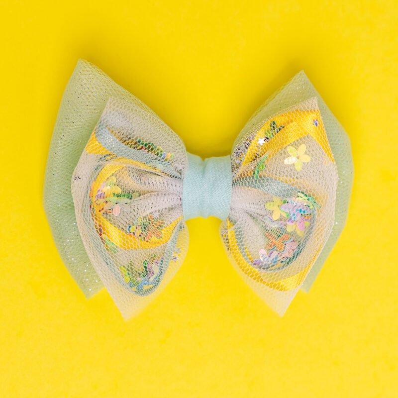 Two Glittery Pitayas Hair Clip Mint Flowers