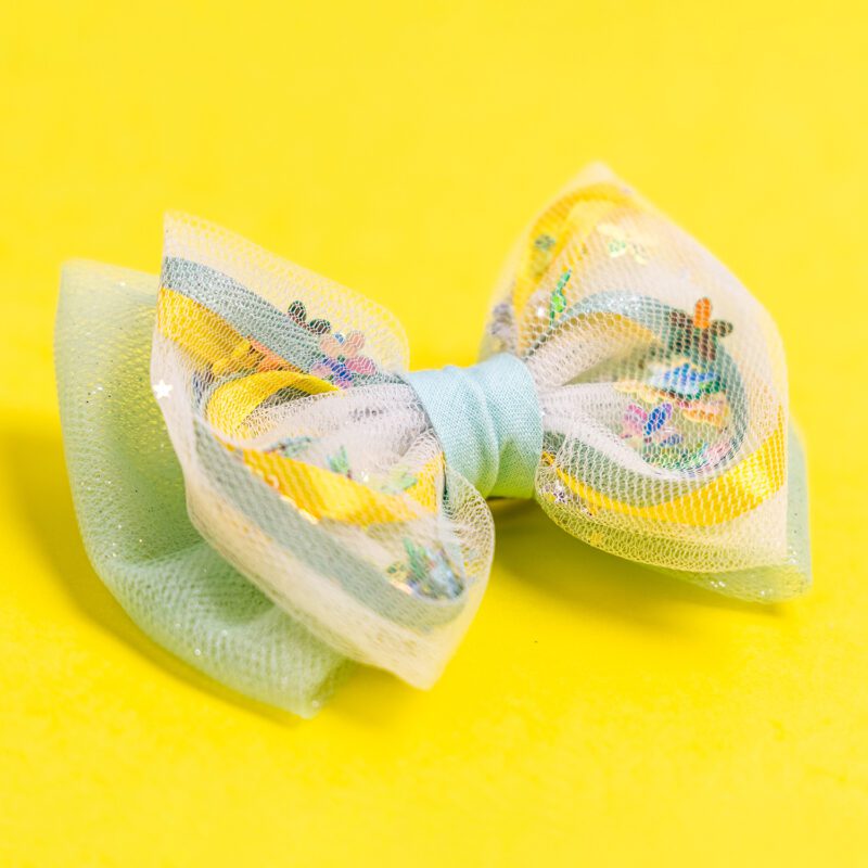 Two Glittery Pitayas Hair Clip Mint Flowers - Image 2
