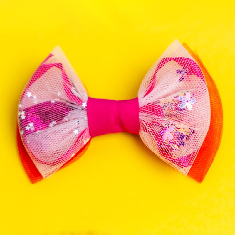 Two Glittery Pitayas Hair Clip Pink Hearts