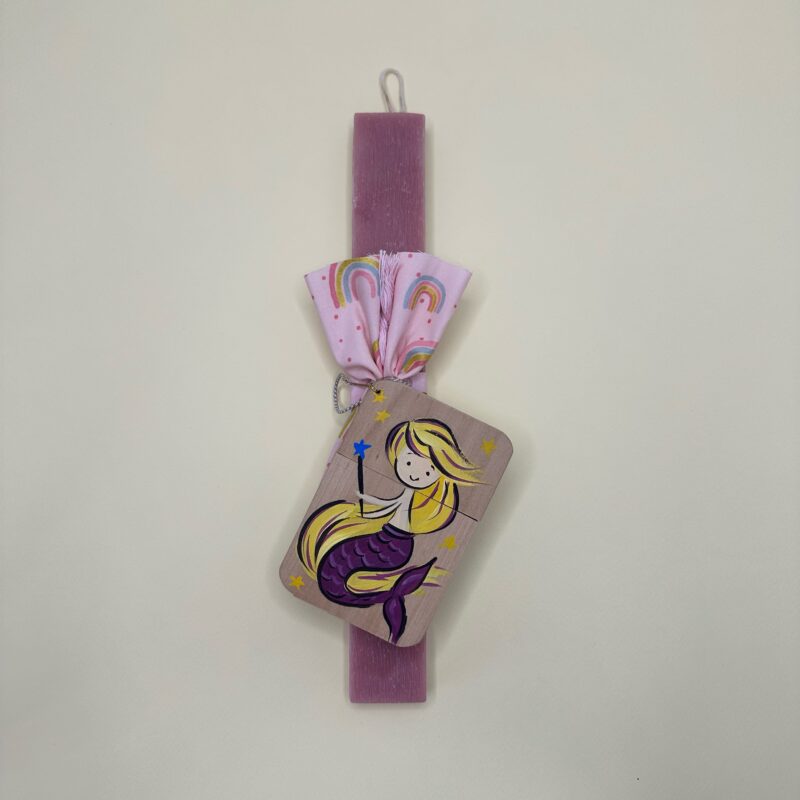 Mermaid Crayons Handmade Easter Candle