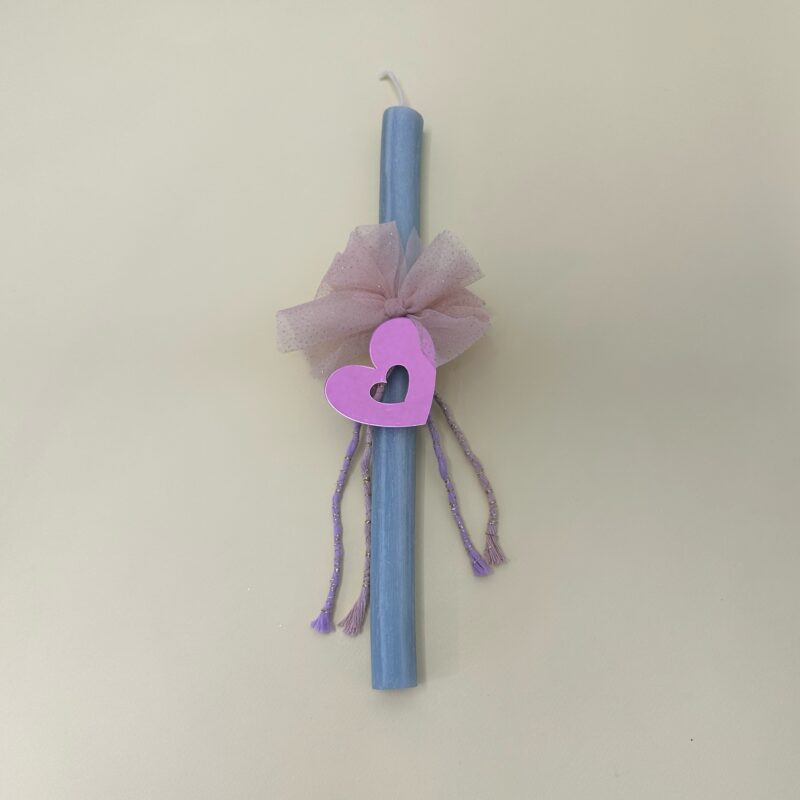 Plexi Glass Pink Heart Handmade Easter Candle