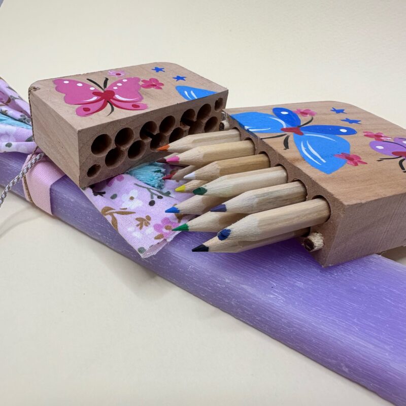 Butterfy Crayons Handmade Easter Candle - Image 2