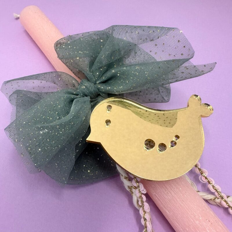 Gold Bird Plexi Handmade Easter Candle - Image 2