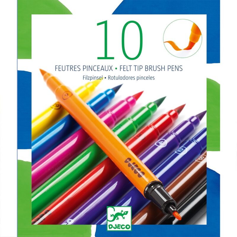 Djeco 10 Markers With Two Tips in classic Shades