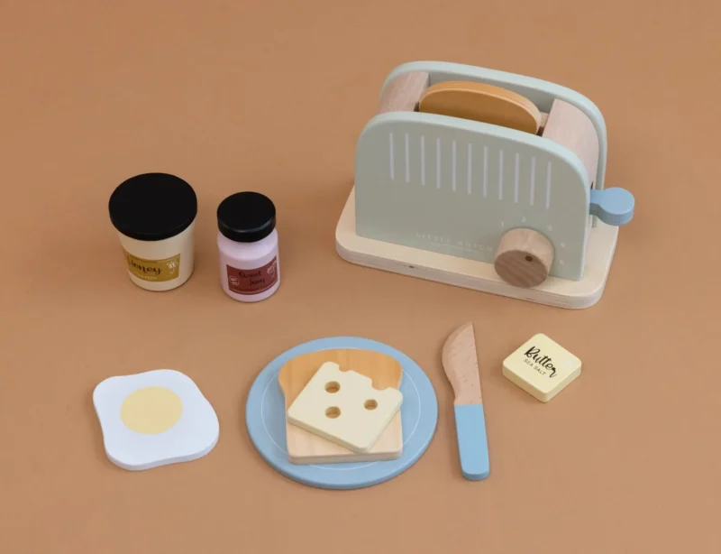 Wooden toaster With Toy Accessories By Little Dutch - Image 5