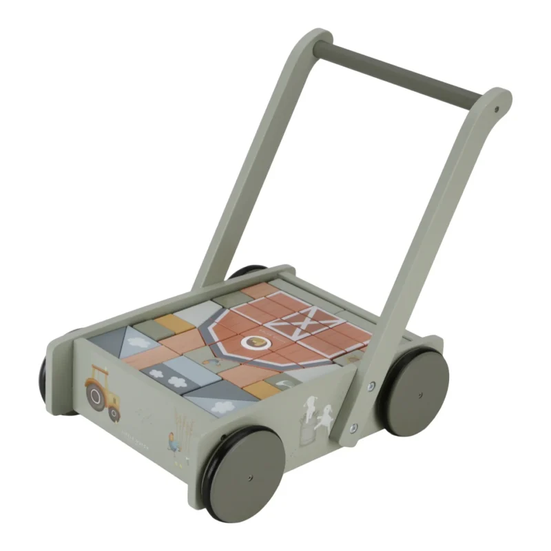 Little Farm Wooden Brick Stroller By Little Dutch