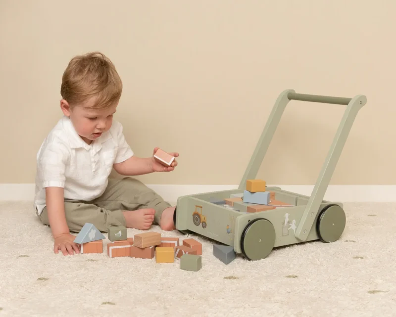Little Farm Wooden Brick Stroller By Little Dutch - Image 2