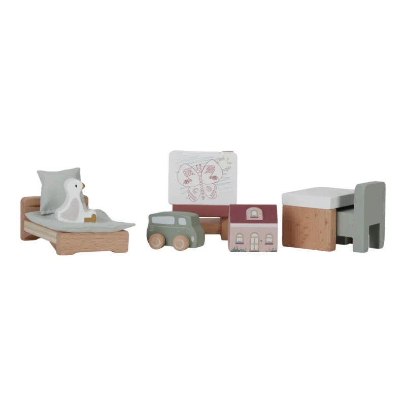 Children's Room Set For Wooden Dollhouse By Little Dutch