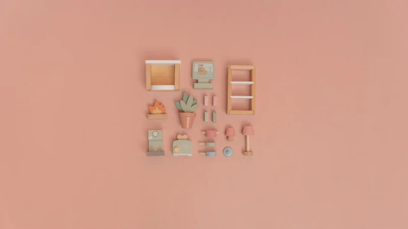 Playset With Furniture For A Wooden Dollhouse By Little Dutch - Image 4