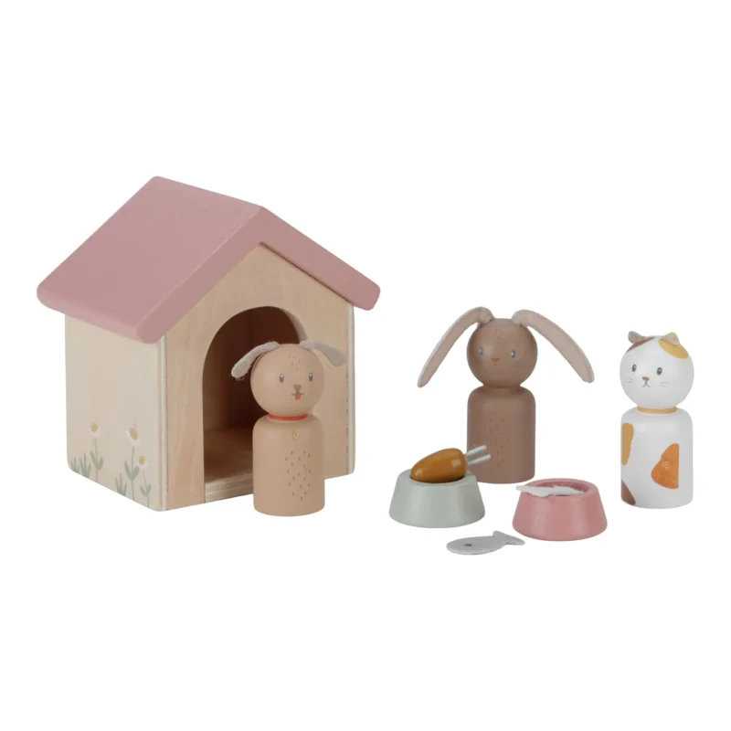Wooden Dollhouse Pet Play Set By Little Dutch